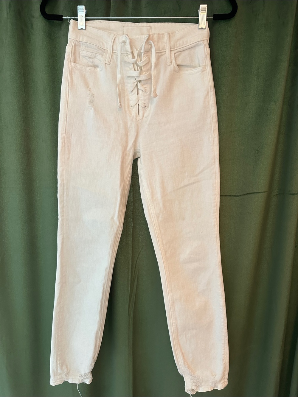 Mother Lace Up Dazzler Ankle Jeans